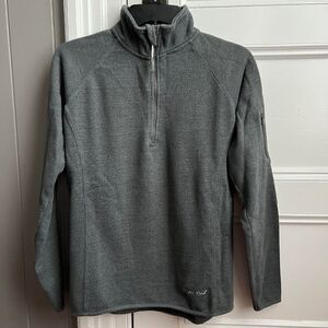 Cuffy’s Cape Cod Gray 1/4 Zip Mock Neck Long Sleeve Warm Fleece Sweater S